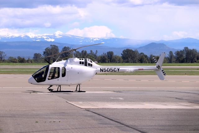 N505CY — - KRDD - Bell Jet Ranger X at the Redding Air Services helipad - I have not seen one like this at Redding until 4/9/2019 photo date.