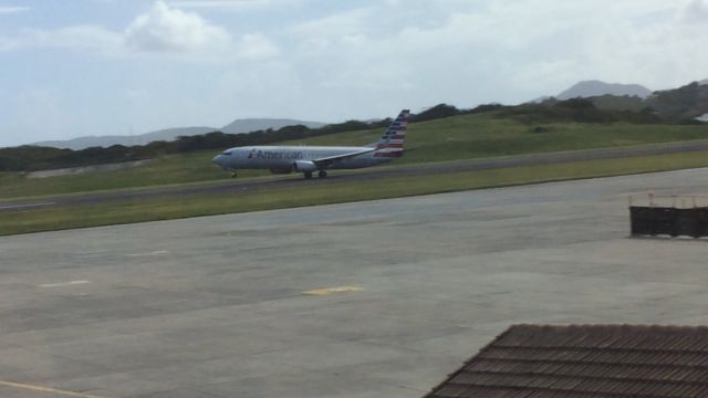 Boeing 737-700 — - Lift off from Antigua