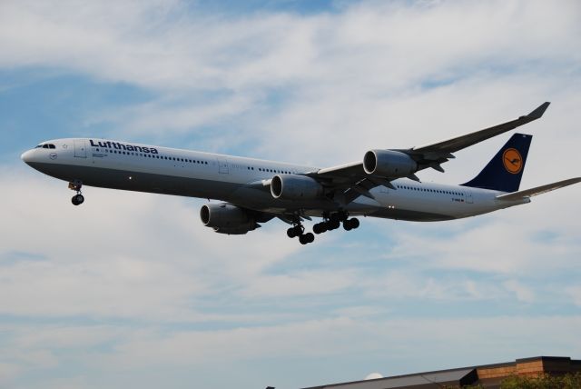 Airbus A340-600 (DLH470) - D-AHIB Lufthansa A340  arriving at Torontos Pearson Airport.