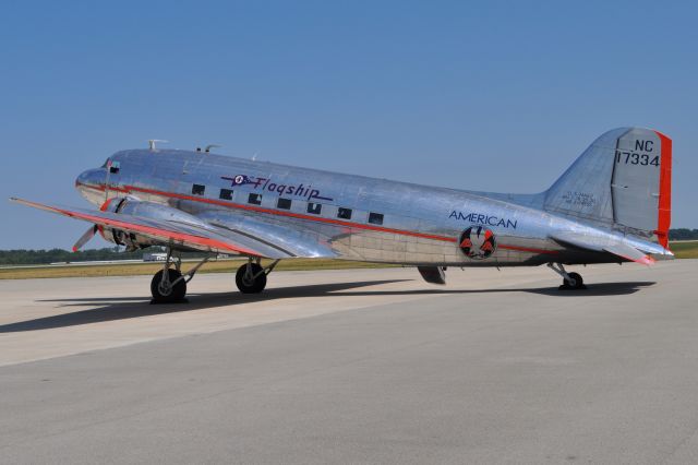 Douglas DC-3 (NAC17334) - Beautifully restored 1937 American Airlines DC-3 passenger plane at Columbus, IN Municipal Airport on 7-10-12.  Plane is owned by the Flagship Detroit Foundation, Southlake, TX.