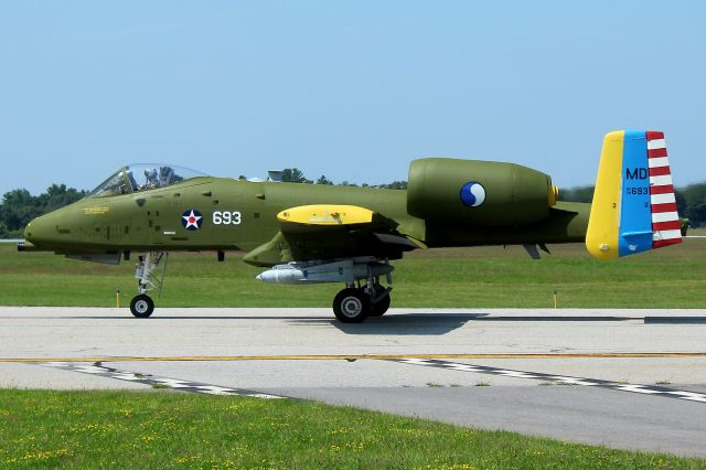 Fairchild-Republic Thunderbolt 2 (78-0693) - 'WARDOG 11' from the 104th Fighter Squadron of the Maryland Air National Guard based at Warfield ANGB at Martin State Airport, Middle River, MD. 78-0693 was repainted to commemorate the 100th birthday of the 104th Fighter squadron which was founded on June 29, 1921.  (8/25)