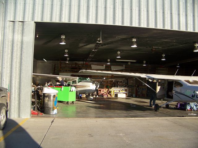 — — - Hays Regional Airport; one of the many hangars.