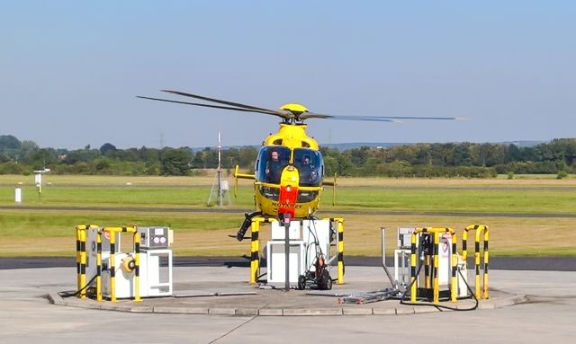 Eurocopter EC-635 (D-HHIT) - Final approach to the gas-station