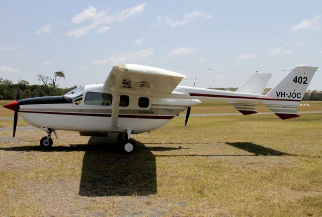 Cessna Super Skymaster (VH-JOC) - Super Skymaster marked for fire spotting on a quick visit to Caboolture