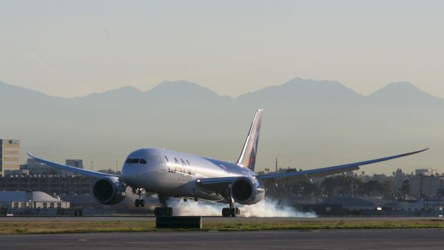 Boeing 787-8 (CC-BBB) - Early morning landing LAX on runway 25L. 