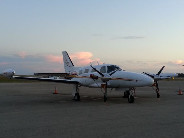 Piper Cheyenne 2 (N65BA) - Piper Cheyenne on the Million Air ramp at sunset