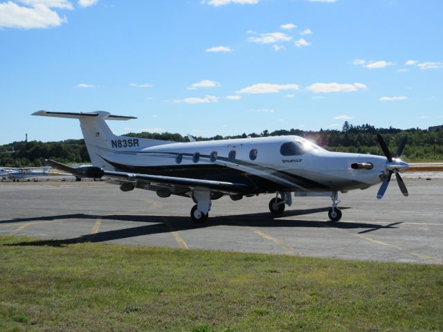 Pilatus PC-12 (N83SR) - Parked after arriving from White Plains, NY (KHPN).
