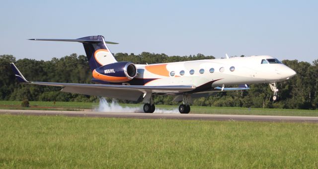 Gulfstream Aerospace Gulfstream V (N551VL) - A Gulfstream Aerospace GV-SP at touchdown on Runway 18 at Pryor Field Regional Airport, Decatur, AL - July 10, 2017. 
