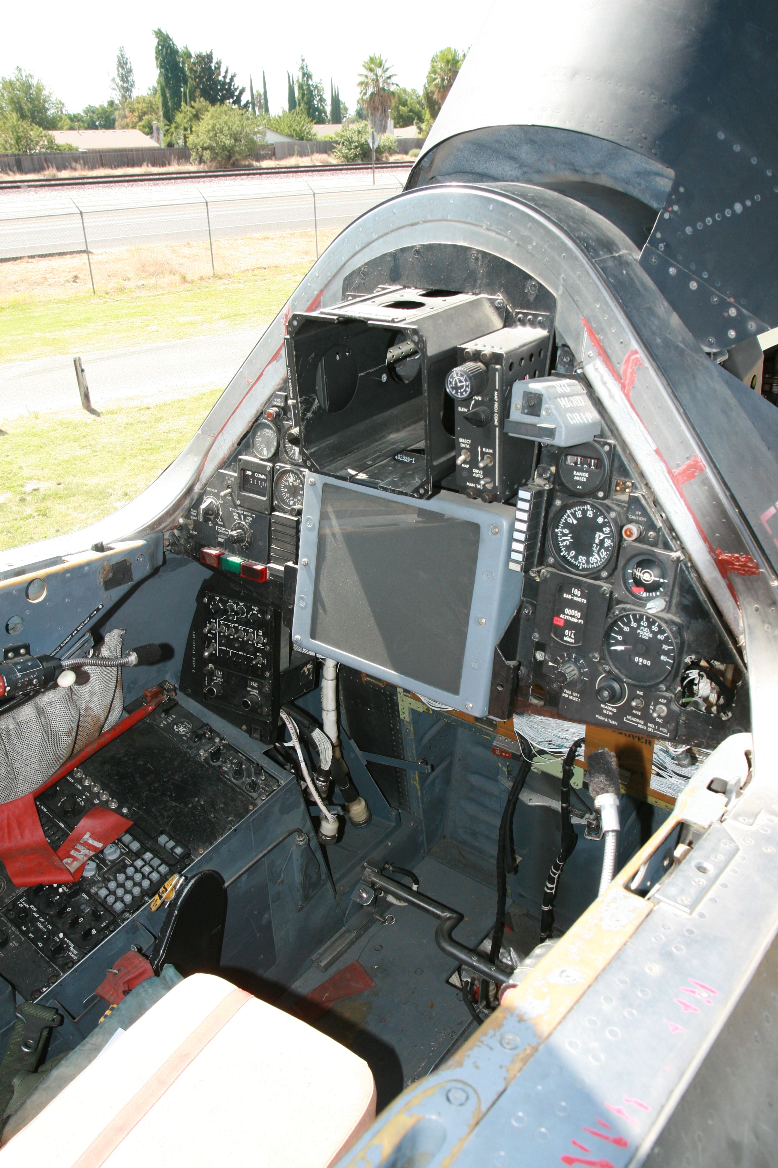 Lockheed Blackbird (61-7960) - SR-71 Blackbird 61-7960 at Castle AFB Open Cockpit Day 2011. RIOs cockpit.