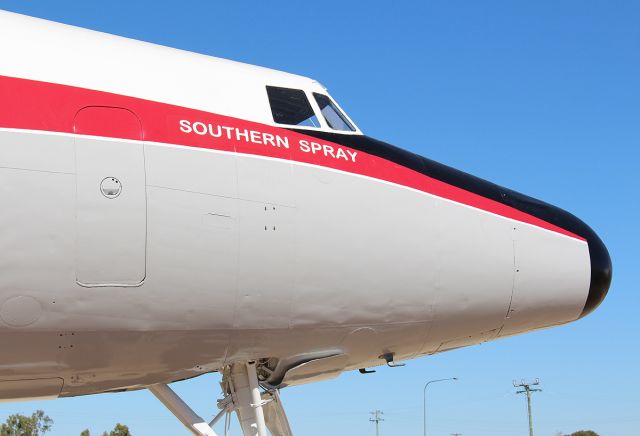 Cessna Centurion (N4247K) - Delivered to the United States Navy as a Lockheed R7V-1 - December 08, 1953. After the US Navy, the aircraft was used to transport fish. The aircraft was impounded in Manila for 26 years. Now painted up in Qantas colors and on display in Longreach Qld.