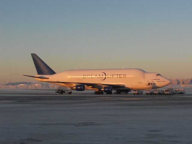 — — - Dream Lifter parked at PANC 1/11/11