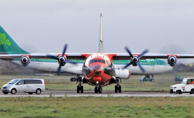 Antonov An-12 (UR-CKL) - cavok air an-12bk ur-ckl arriving in shannon from luxembourg 12/11/20.