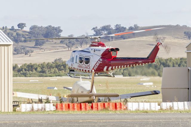 Bell 412 (VH-VAO) - Lloyd Helicopters (VH-VAO), formerly HEMS5 for Ambulance Victoria, Bell 412EP at Wagga Wagga Airport.