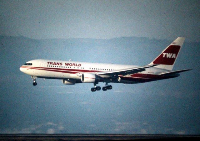 BOEING 767-200 — - San Francisco KSFO - TWA 767 landing 28L at SFO in this late 1980s or early 1990s photo.