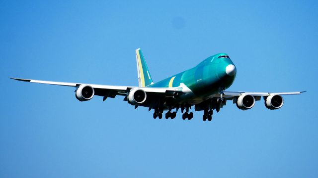 BOEING 747-8 (N617UP) - BOE682 on final to Rwy 16R to complete a B1 flight on 8.7.19. (ln 1555 / cn 64263).