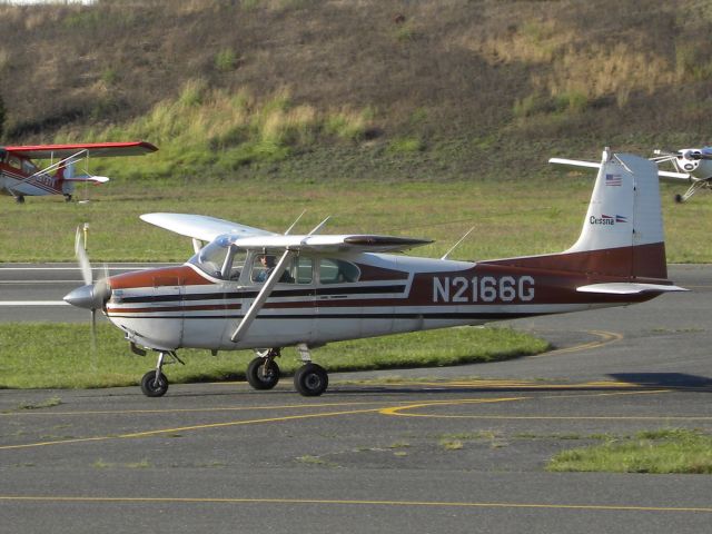 Cessna Skylane (N2166G) - N2166G taxiing to skydive area at BLM. If you look closely, the pilot is looking at the camera. Coincidence? Probably