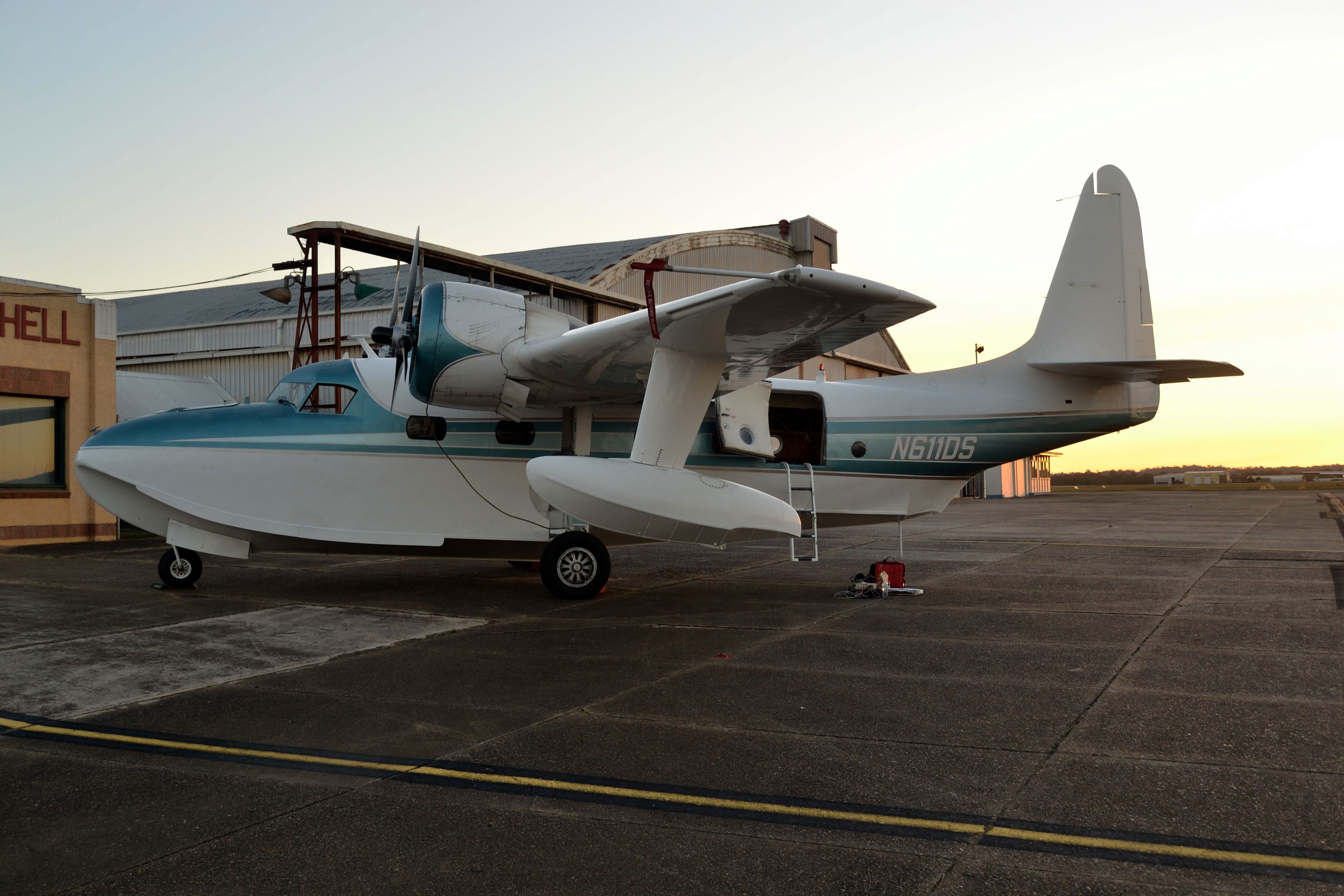 Grumman G-73 Mallard (N611DS) - On arrival at Archerfield after its long flight from the USA