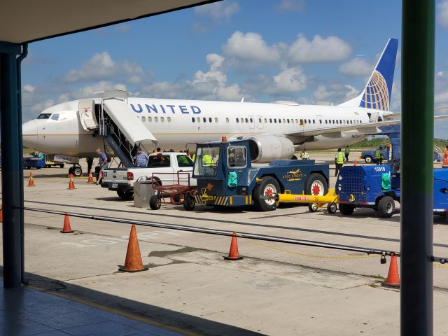 N67845 — - Waiting to board to get boarded to fly to Houston .