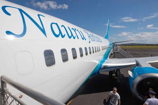 BOEING 737-300 (VH-XNU) - Boarding the Nauru Airlines 737-300 at the 2016 Aviation Careers Expo at Brisbane Airport, it was very hot inside, as it was a very hot day in Brisbane, especially on the apron all day basking in the sun