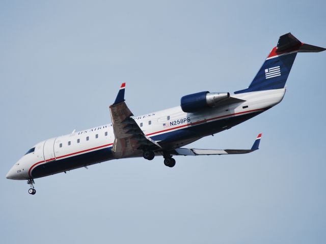 Canadair Regional Jet CRJ-200 (N258PS) - Approaching runway 23 - 3/11/09