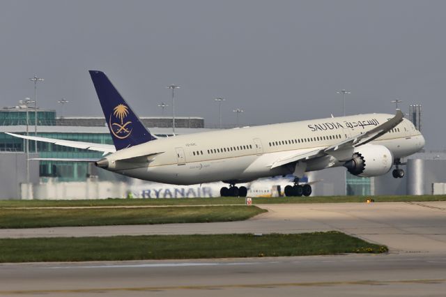 Boeing 787-9 Dreamliner (HZ-ARC) - SVA124 departing for Jeddah with SVA B789s now a regular sight at Manchester