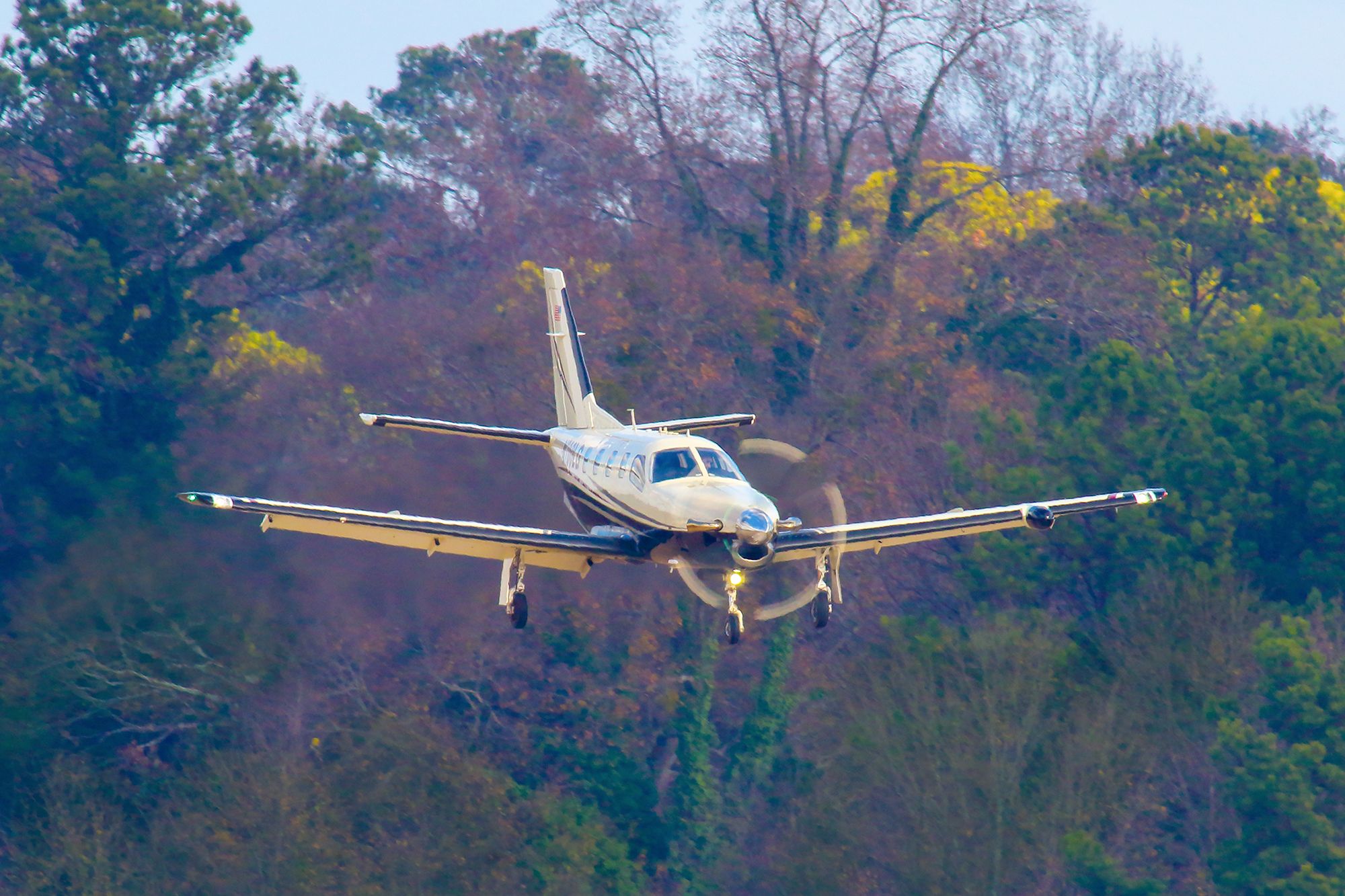 Socata TBM-700 (N700LG) - N700LG a 2003 Socata TBM 700 was in a nose down final approach for Atlanta's PDK executive airport. I shot this with my Canon 800mm lens. The camera settings were 1/250 shutter, F13 ISO 400. I really appreciate POSITIVE VOTES and POSITIVE COMMENTS. Please check out my other aircraft photography. Questions about this photo can be sent to Info@FlewShots.com