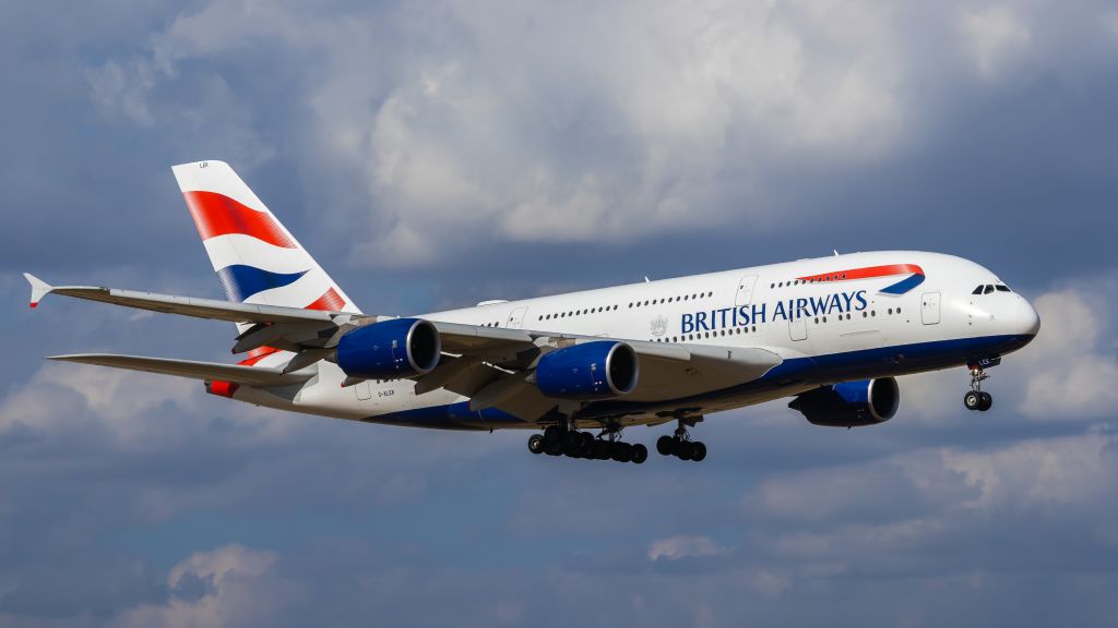 Airbus A380-800 (G-XLEK) - British Airways A380-800 landing at DFW airport on 8/6/2022. Taken with a Canon 850D and Rokinon 135mm f/2 lens.