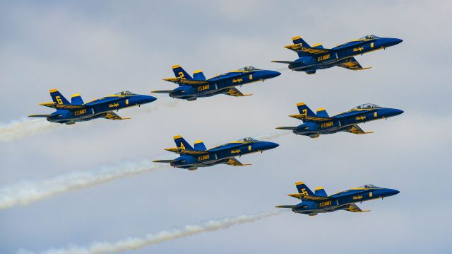 — — - The US Navys Blue Angels team perform at the Wings Over South Texas 2018 airshow @ NAS Kingsvillebr /3/24/18