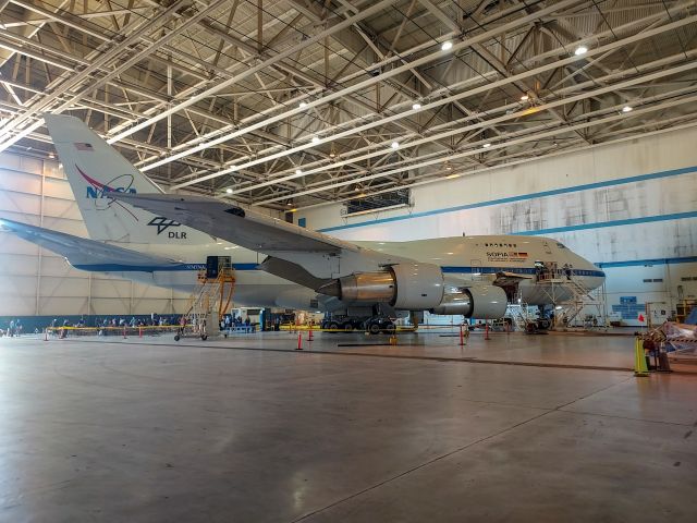 N747NA — - Sofia rests in the hangar after being retired from use hopefully she will go to a museum somewhere 