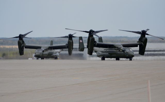 Bell V-22 Osprey (16-8332) - Two OSPREYS stopover at Gander, Canada enroute to the Azores.