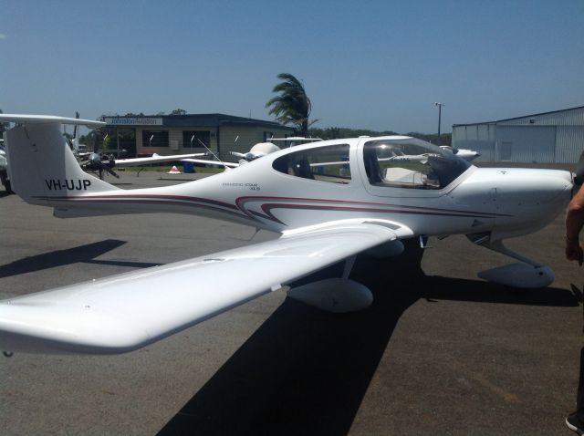 Diamond Star (VH-UJP) - Port macquarie is diamond, cirrus and Beech Baron Central.   About to fly back to sydney in it