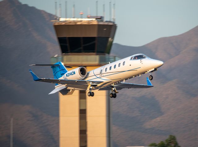 Learjet 60 (N314CM) - Nice Lear 60 departing during golden hour at SDL.