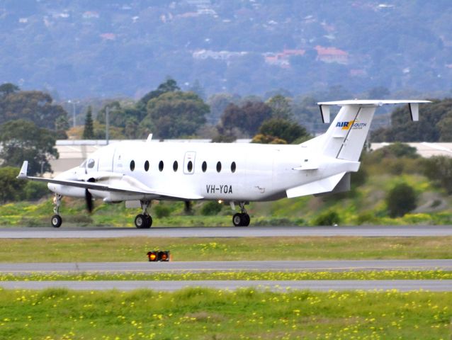 Beechcraft 1900 (VH-YOA) - Rolling for take off on runway 05. Thursday 12th July 2012.