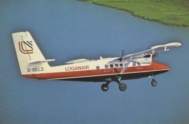 De Havilland Canada Twin Otter (G-BELS) - SCANNED FROM POSTCARDbr /LOGANAIR