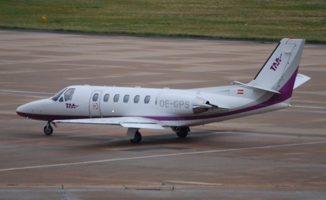 Cessna Citation II (OE-GPS) - Taken from Freeport carpark Medivac flight