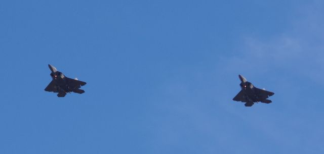 Lockheed F-22 Raptor — - DOVER AIR FORCE BASE-DOVER, DELAWARE, USA-NOVEMBER 13, 2024: Two F-22 Raptors belonging to the USAF are seen by RF approaching Dover Air Force Base from the south at approximately 1430 hours.