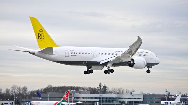 Boeing 787-8 (V8-DLC) - BOE447 on final to Rwy 16R to complete a flight test on 2/27/14. (LN:156 cn 34789).