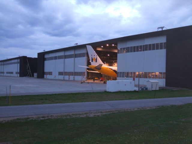 Airbus A330 (G-EOMA) - In hangar 8 Goose Airport Lab.