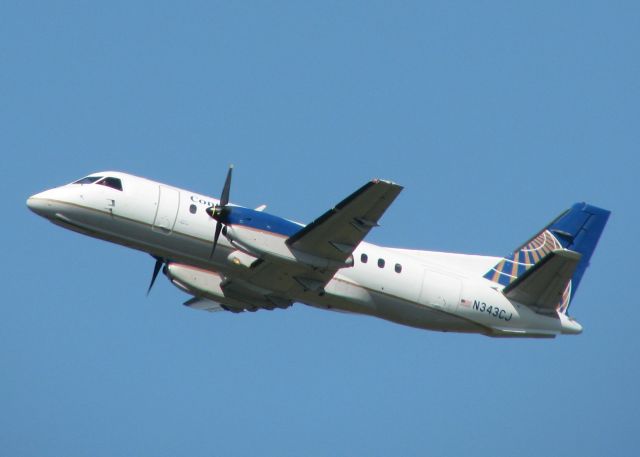 Saab 340 (N343CJ) - Off of runway 14 at the Shreveport Regional airport.