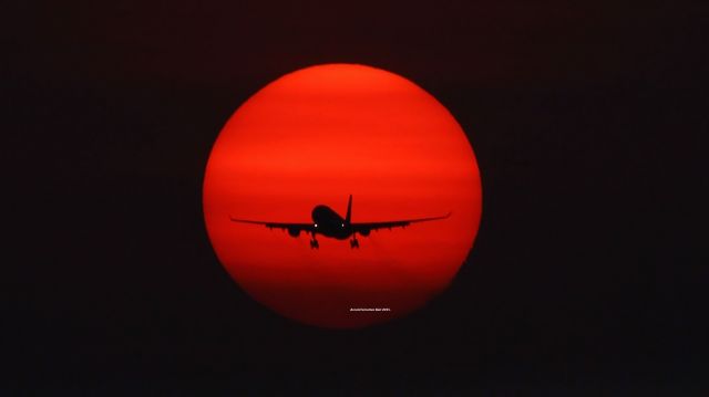 Airbus A330-300 — - Sunset flying A330 Air Hongkong at Bali Airport. (DPS) Indonesia