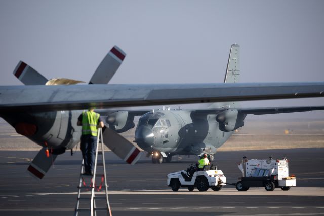 ALENIA Spartan (C-27J) (A34005) - Broken down RNZAF Hercules in the foreground.