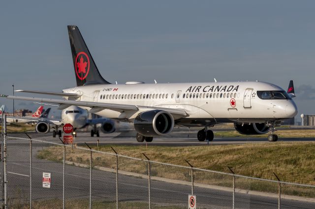 Airbus A220-300 (C-GMZY) - 18th July, 2022: Air Canada Airbus A220-300 holding short of runway 06R at Toronto's Pearson Airport for departure. 