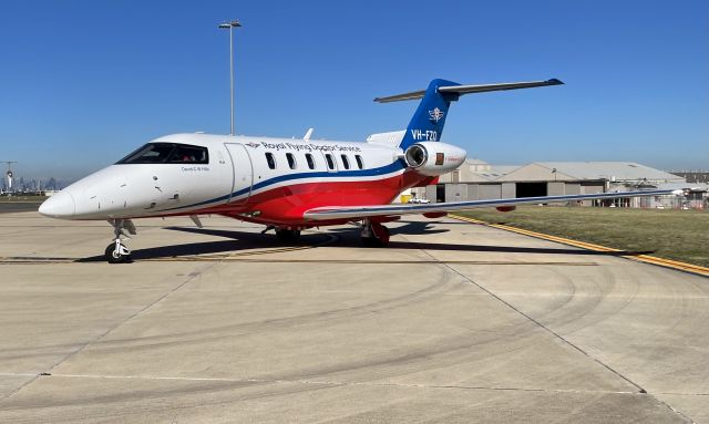 Pilatus PC-24 (VH-FZQ) - RFDS Pilatus PC-24 Arriving at Essendon Airport.