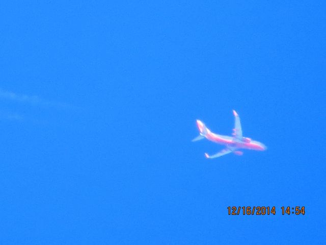 Boeing 737-700 (N707SA) - Southwest Airlines flight 805 from PHX to CLE over Southeastern Kansas at 37,000 feet.