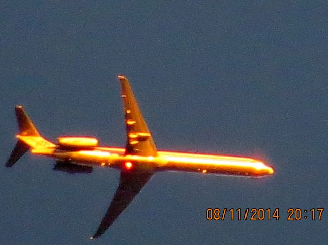 McDonnell Douglas MD-83 (N594AA) - American Airlines flight from Milwaukee to DFW over Baxter Springs KS (78KS) at 29,988 feet.