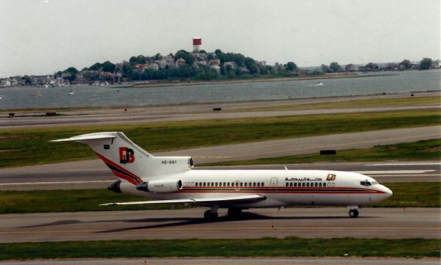 Boeing 727-100 (HZ-DG1) - Dallah Albaraka B727-51 arriving at Boston Logan on May 20, 2000.