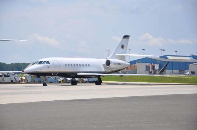 Dassault Falcon 2000 (G-WWFC) - Arrived as LNX64WC from KBGR 6/11/14, resting on the Landmark ramp