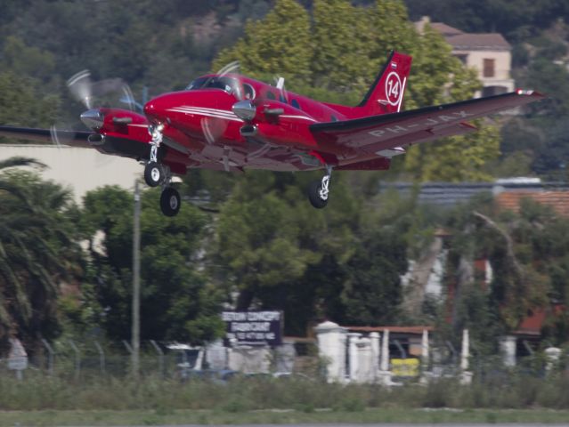 Beechcraft King Air 90 (PH-JAX) - Departure runway 17 at Cannes, 