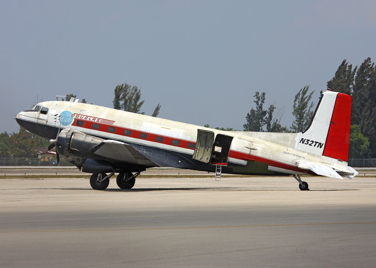 Douglas VC-117 (N32TN) - N32TN Super DC-3 DC-3S/C-117D/R4D-8 parked at KOPF Customs Ramp returning from the Bahamas.  Photo credits Keith Burton