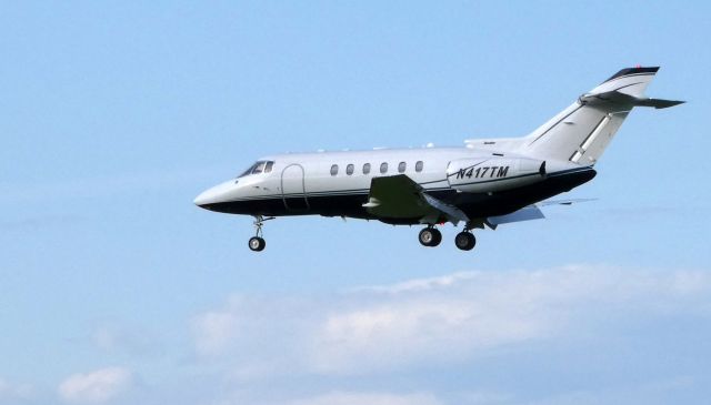 Hawker 800 (N417TM) - On final is this 2004 Raytheon Hawker 800XP in the Spring of 2019.